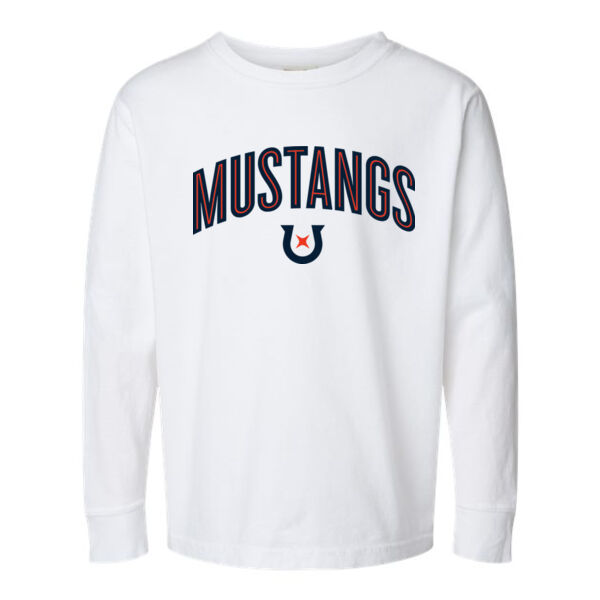 **CLOSEOUT ITEM** Garment-Dyed Youth Long Sleeve T-Shirt - Printed Logo Thumbnail