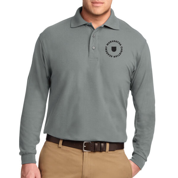 **CLOSEOUT ITEM** Silk Touch™ Long Sleeve Polo - Embroidered Logo Thumbnail