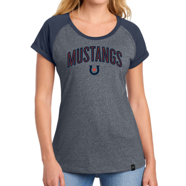 **CLOSEOUT ITEM** Ladies Heritage Blend Varsity Tee - Printed Logo Thumbnail