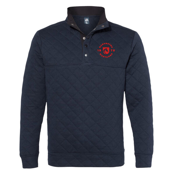 J. America - Men's Quilted Snap Pullover - Embroidered Logo Thumbnail