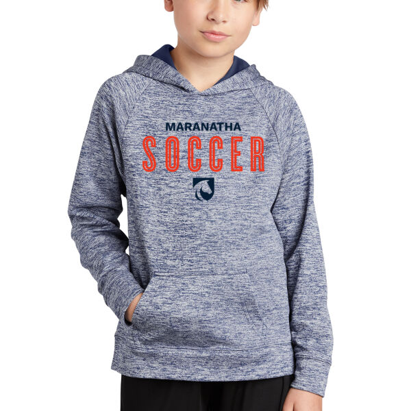Sport-Tek® Youth PosiCharge® Electric Heather Fleece Hooded Pullover - Printed Logo Thumbnail