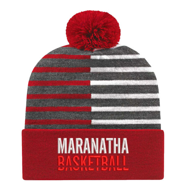 CAP AMERICA - USA-Made Half Color Beanie - Embroidered Logo Thumbnail