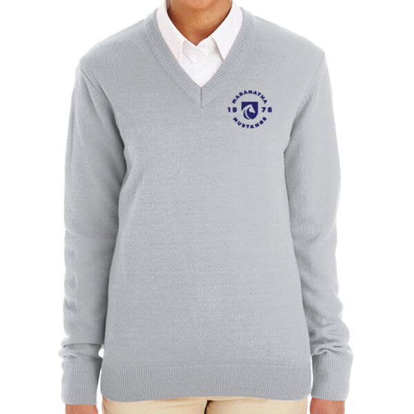 Harriton Womens Pilbloc V-Neck Sweater - Embroidered Logo Thumbnail