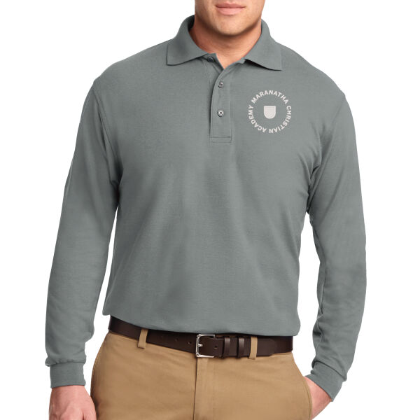 Port Authority Silk Touch Long Sleeve Polo - Embroidered Logo Thumbnail
