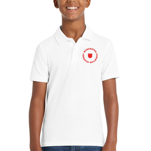 Port Authority Youth Core Classic Pique Polo - Embroidered Logo Thumbnail