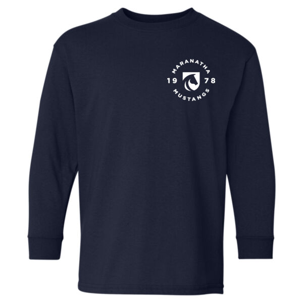 **CLOSEOUT ITEM** Gildan - Heavy Cotton Youth Long Sleeve T-Shirt  - Printed Logo Thumbnail