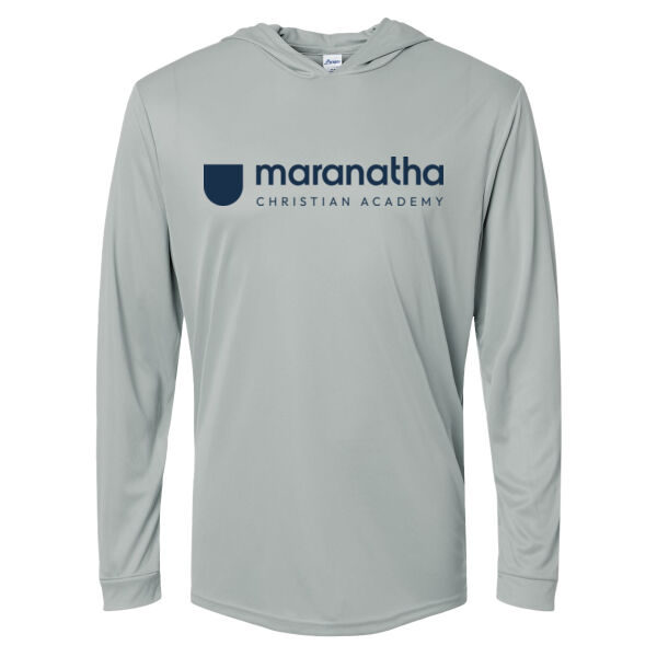 Paragon Unisex Bahama Performance Hooded Long Sleeve T-Shirt - Printed Logo Thumbnail