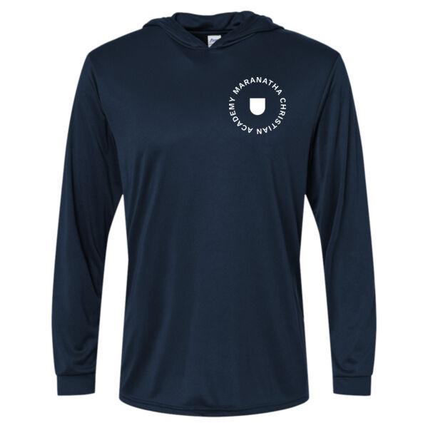 Paragon Unisex Bahama Performance Hooded Long Sleeve T-Shirt - Printed Logo Thumbnail