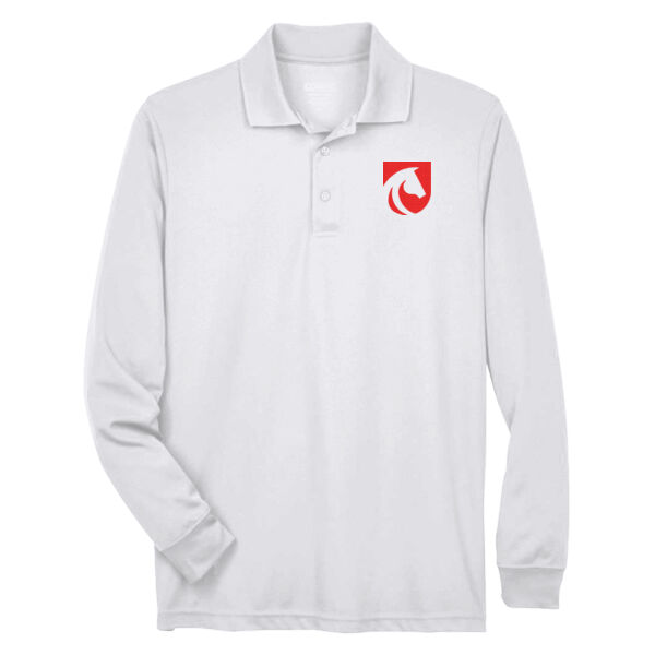 Core 365 Men's Pinnacle Performance Long Sleeve Pique Polo - Embroidered Logo Thumbnail
