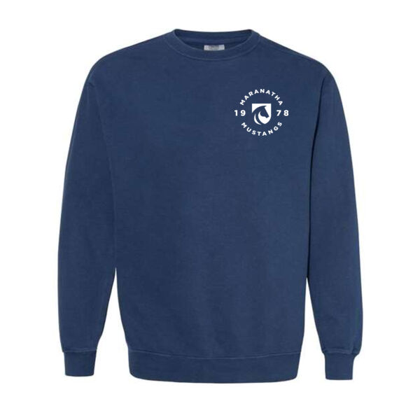 **CLOSEOUT ITEM** Garment Dyed Ringspun Crewneck Sweatshirt - Printed Logo Thumbnail