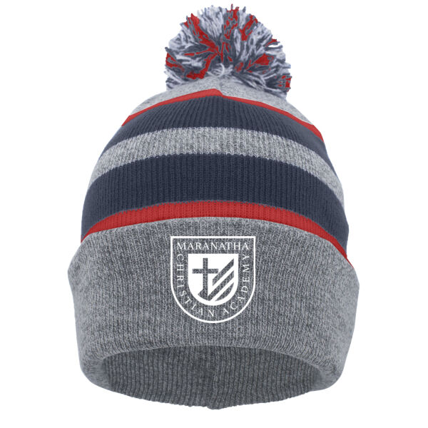 Pacific Headwear - Knit Fold Over Pom-Pom Beanie - Embroidered Logo Thumbnail