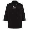 Ten Pearl Button Black Chef Coat Thumbnail